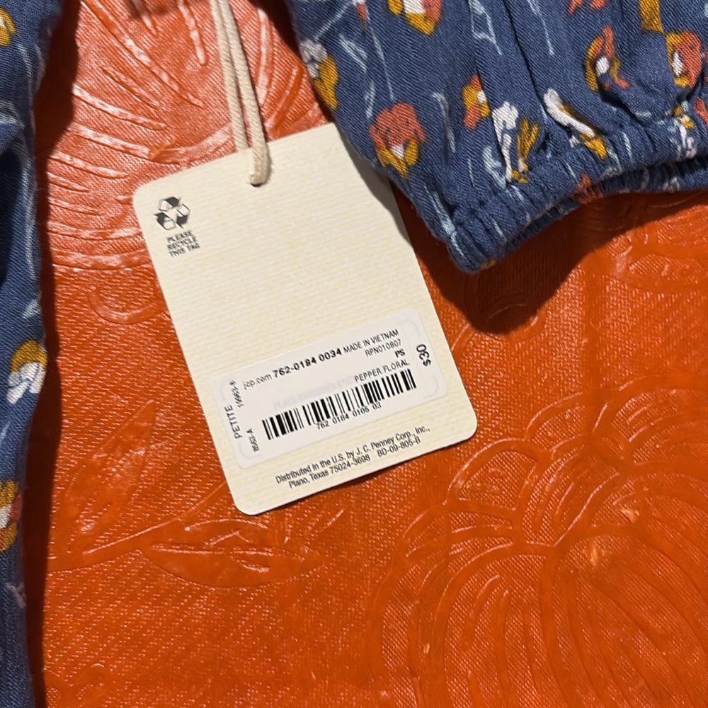 NWT petite small Ana blue floral shirt 1466 - Picture 3 of 5